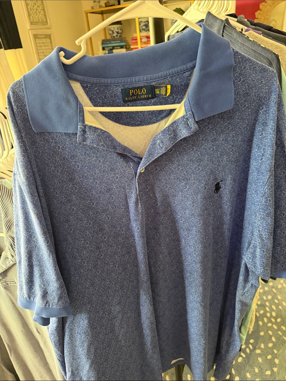 Polo by Ralph Lauren Heathered Blue Short-Sleeve Polo